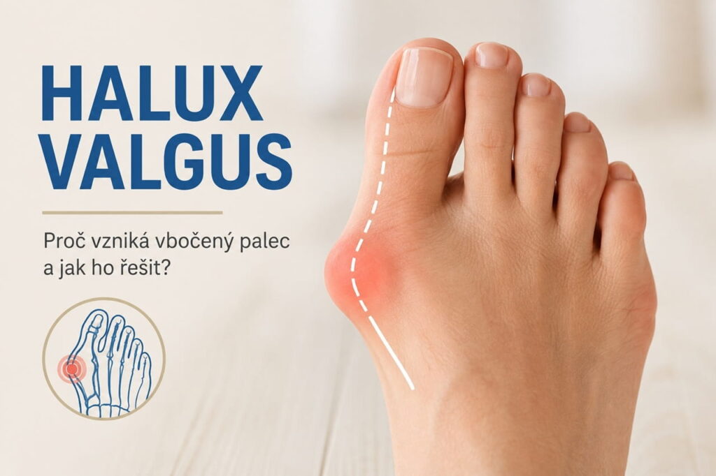Halux valgus neboli vbočený palec s bolestivým kloubem na chodidle.